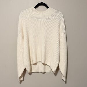 Maeve Ivory Ribbed Crew Neck Sweater